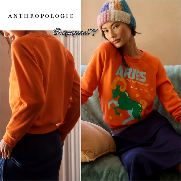 NWT Anthropologie Oversized CAROLITA ZODIAC ARIES SWEATSHIRT